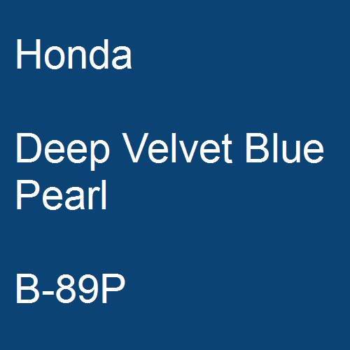 Honda, Deep Velvet Blue Pearl, B-89P.